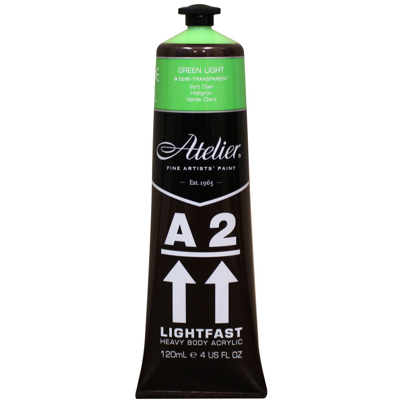 A2 Heavy Body Lightfast Artist Acrylic, 4 oz., Green Light