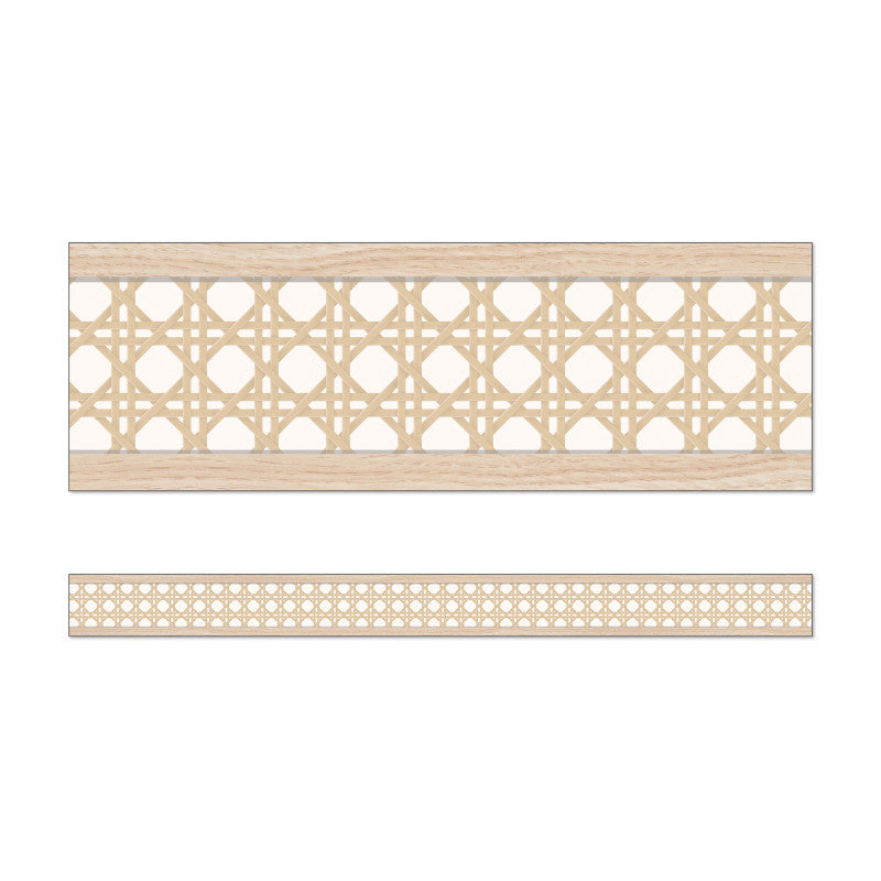 True to You Woven Cane Straight Bulletin Board Borders, 36 Feet