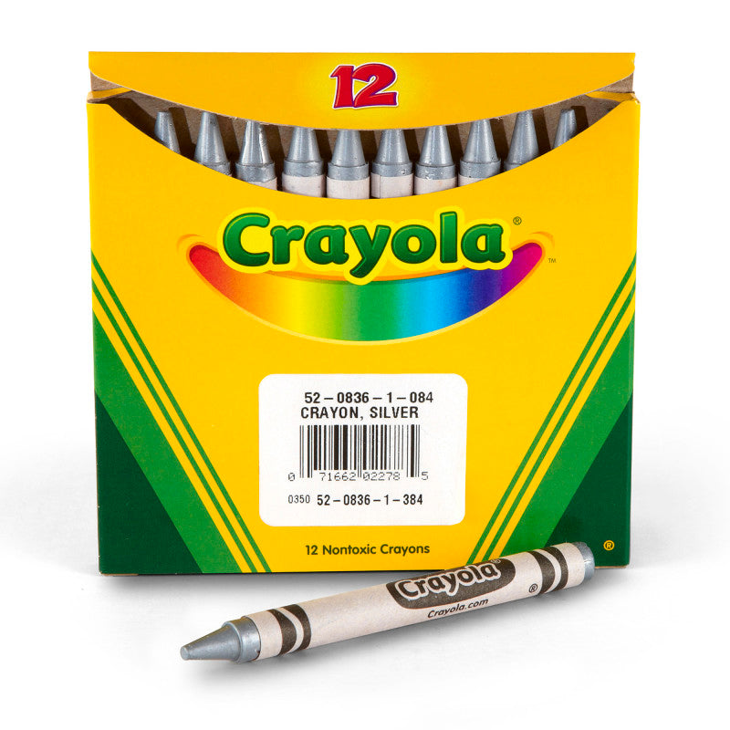 Bulk Crayons, Regular Size, Silver, 12 Count