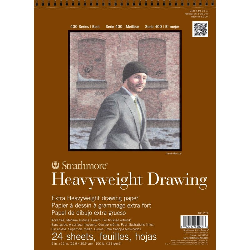 400 Series Drawing Paper Pad, Heavyweight, Top Wire Binding, 24 Sheet, 9x12 inch, 1 Count