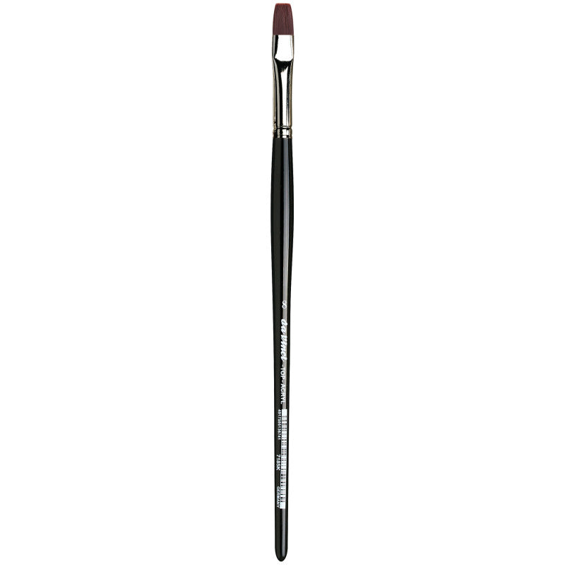 TOP-ACRYL Bright Red-Brown Brush, Synthetic, Acrylic & Oil, Flat, Series 7185K, Size 8