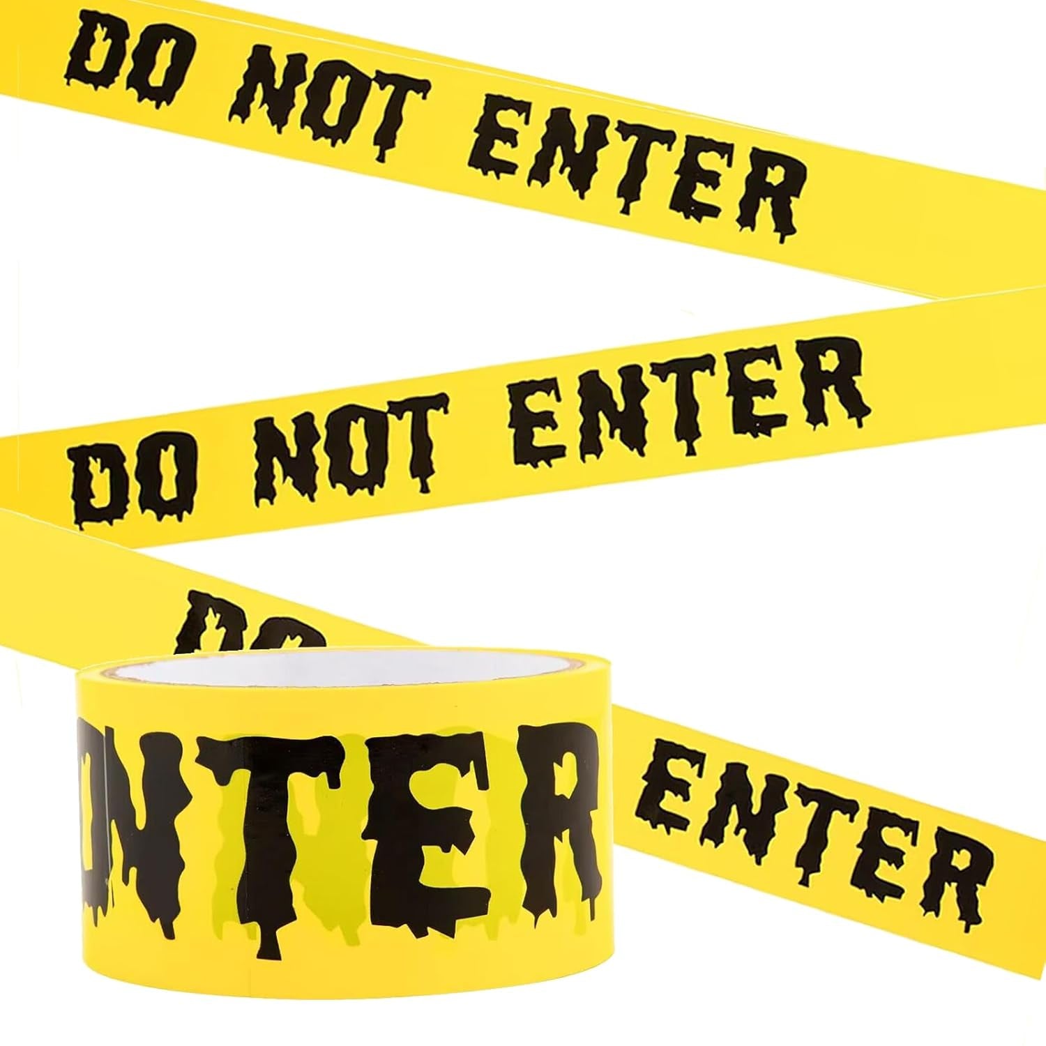 4 Rolls Halloween Caution Tape - Haunted Keep Out, Enter If You Dare, Warning, Zombie Tape - 9m Each, Polyethylene, For Outdoor Decor