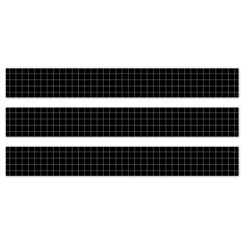 Core Decor Window Pane on Black EZ Border, Bulletin Board Border, 48 Feet Per Pack, 3 Packs