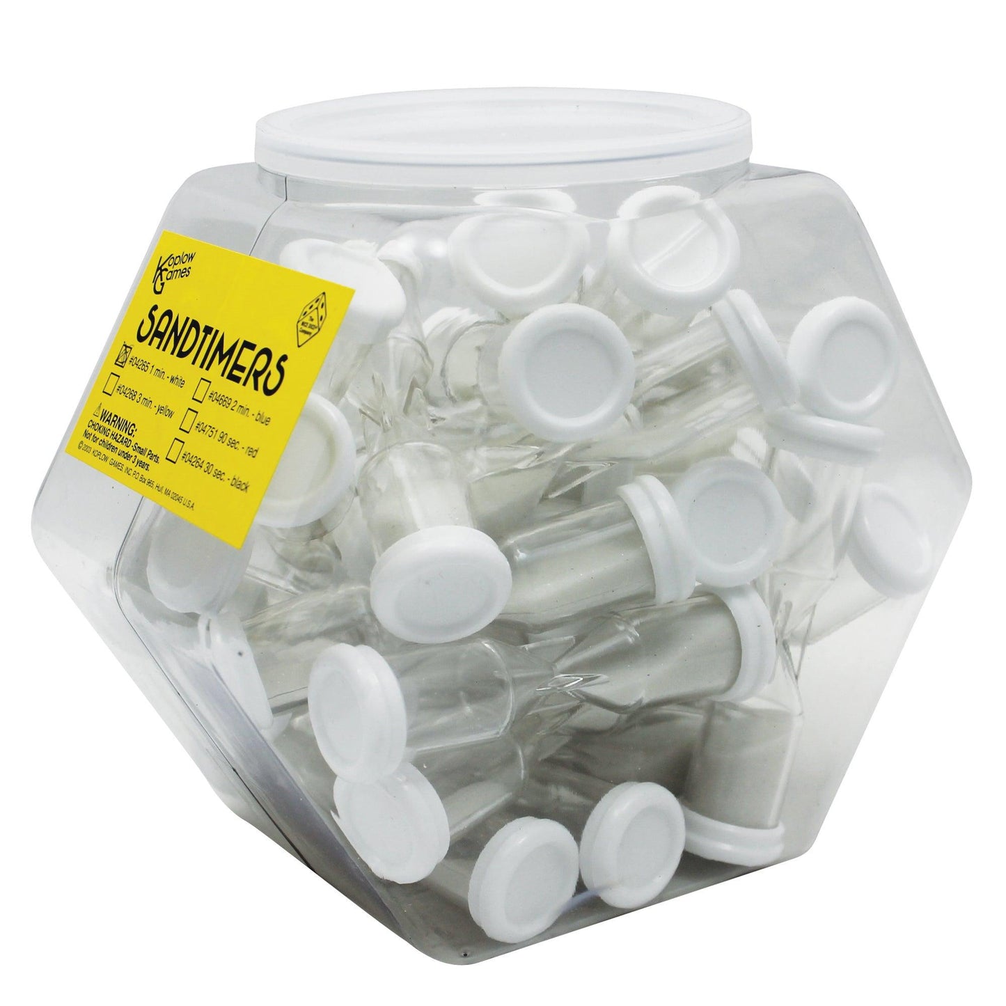1-Minute Sandtimer, 25 Per Tub - Loomini