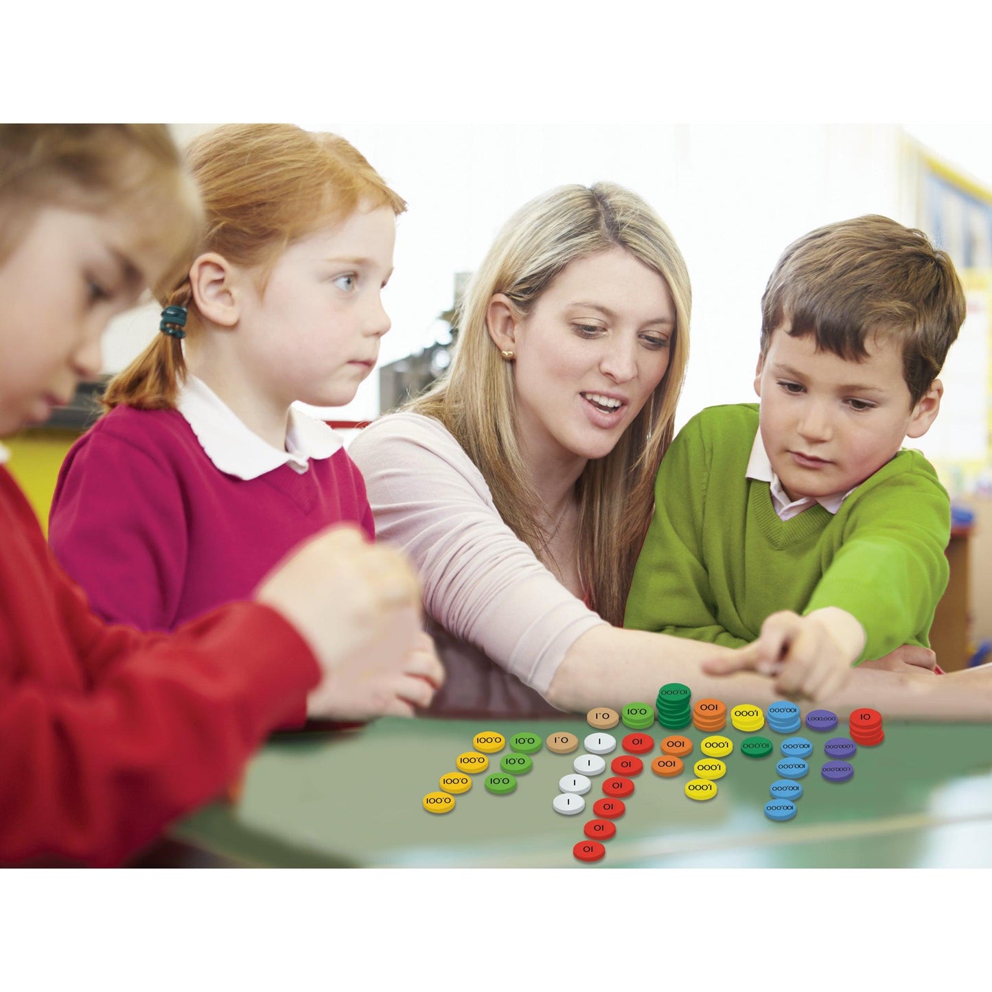 10-Value Decimals to Whole Numbers Place Value Discs, 250 Discs - Loomini