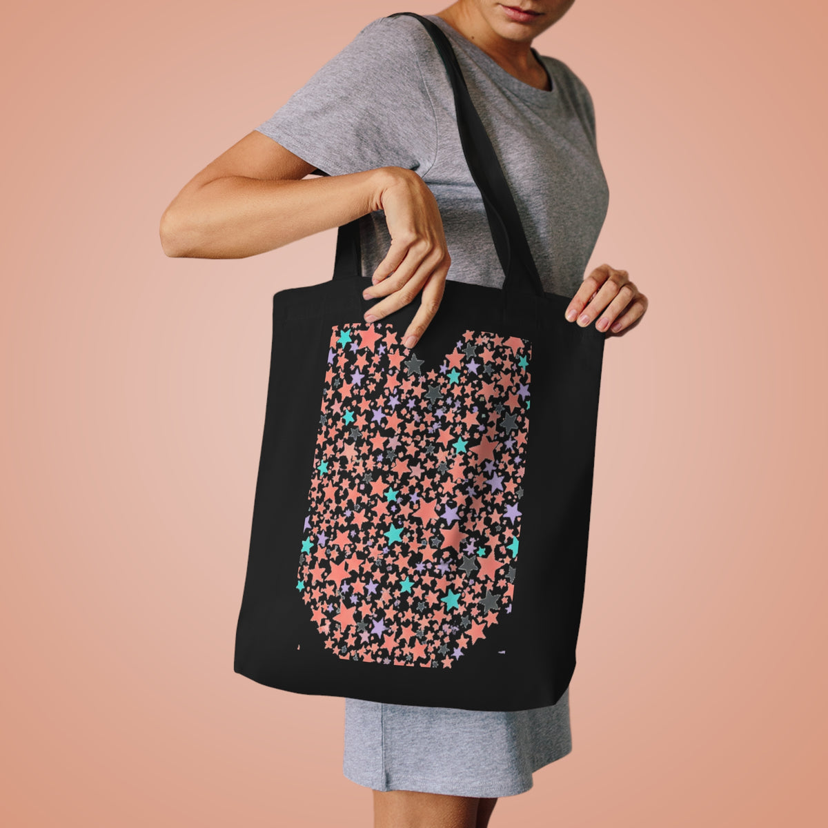 Star Cluster Heart Tote Bag | Cotton Canvas Everyday Carry | Valentine & Galentine Gift for Her | Y2K Aesthetic
