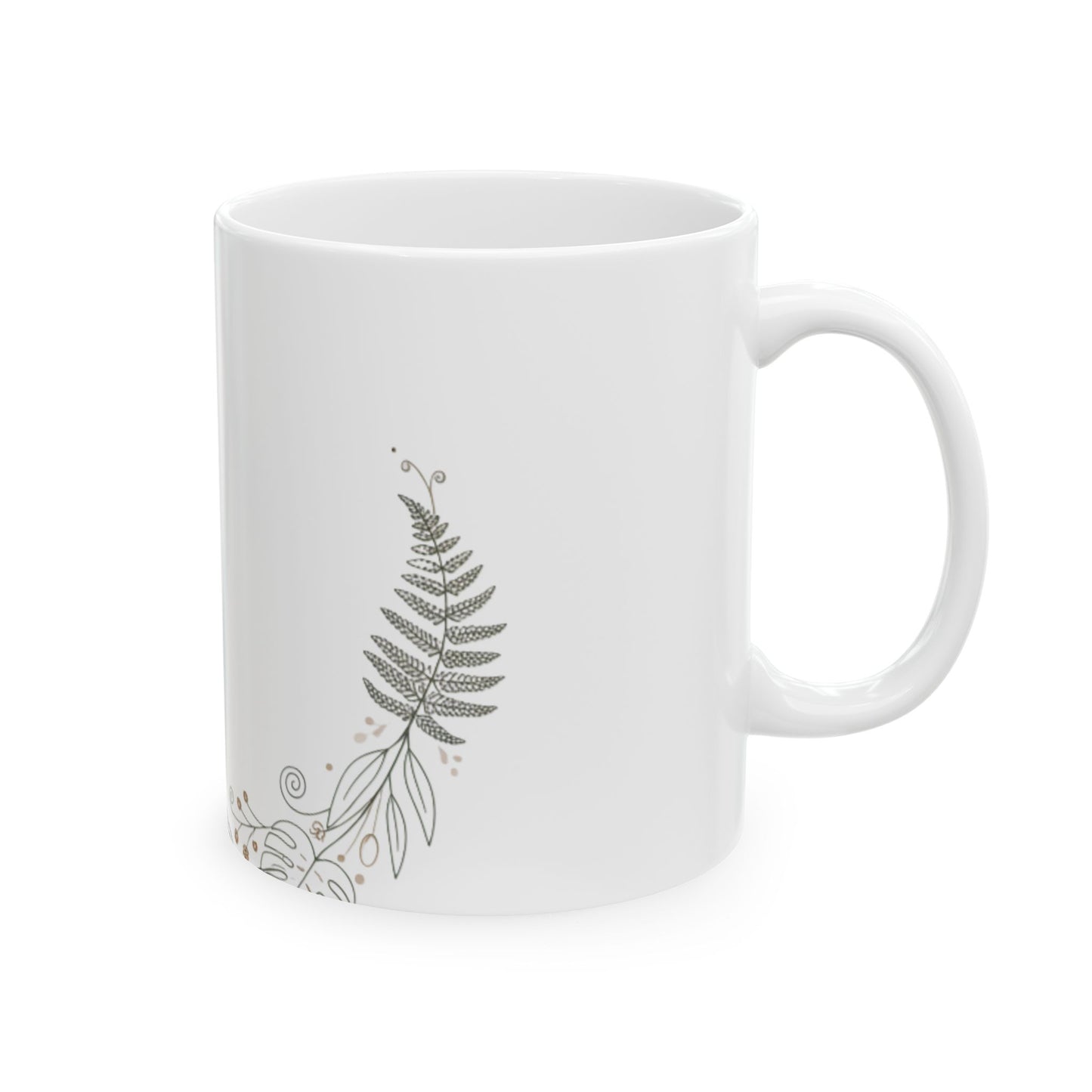 11oz Ceramic Mug, Botanical Crescent, Family Gift, Friend Gift