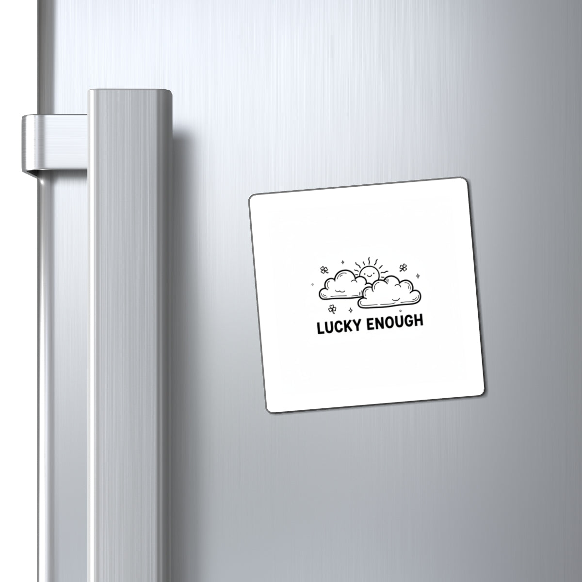 Lucky Clouds & Rising Sun | Decorative Fridge Magnet Set for Good Luck | Housewarming & Family Gift | Chicken Scratch Irony Doodle