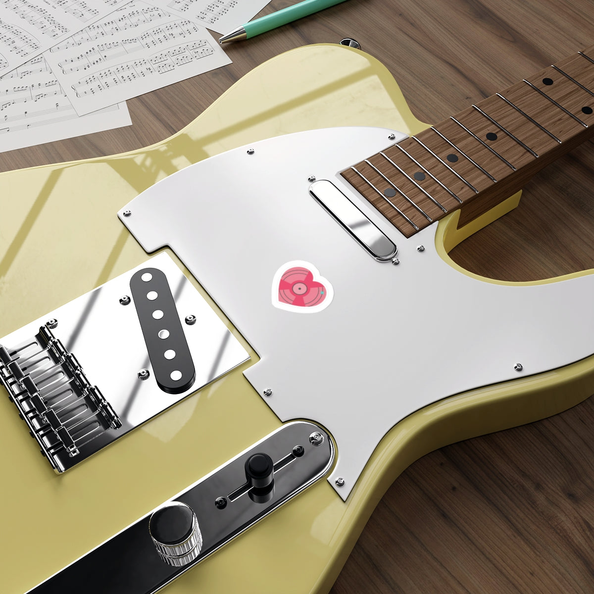 Vinyl Record Heart Sticker | Die-Cut Vinyl Decal for Laptops & Water Bottles | Valentine & Galentine Gift | Y2K Aesthetic