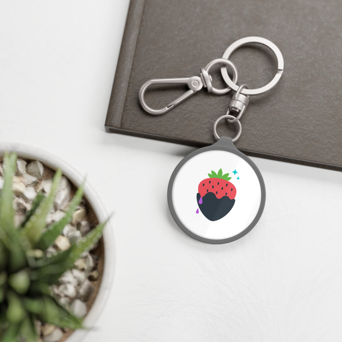 Chocolate-Dipped Strawberry | Keyring Tag Bag Charm | Valentine, Galentine & Bestie Gift | Y2K Aesthetic Cute