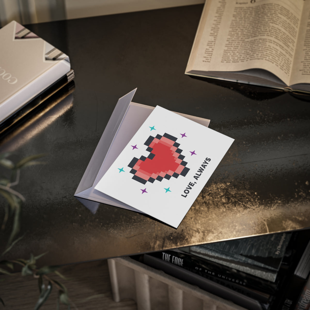 8-Bit Pixel Heart Retro | Valentine Holiday Greeting Card Set | Lover, Best Friend, Family | Y2K Gamer Aesthetic