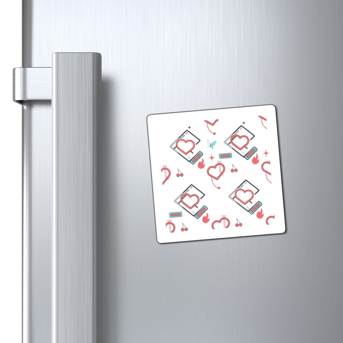 Abstract Love Blob Pattern | Aesthetic Sublimation Magnets for Fridge & Locker | Galentine’s & Valentine Gift | Y2K Pastel