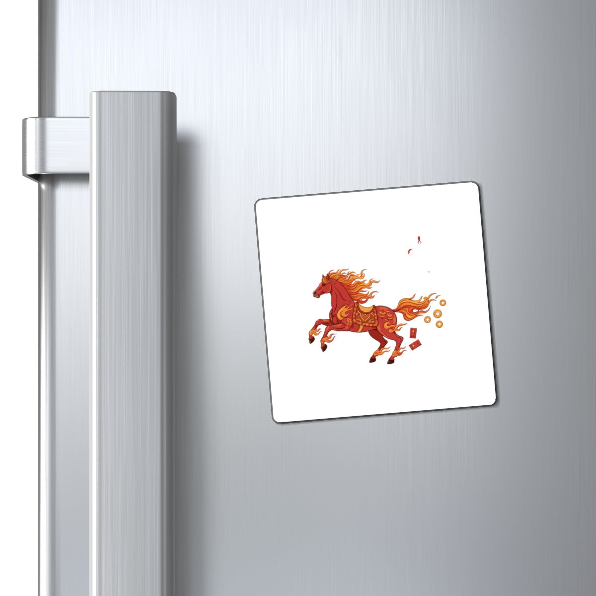 Fire Horse Gallop Magnet | Lunar New Year 2026 Fridge Magnet Decor | Family & Teacher Gift | Ink Brush Paper-Cut Style