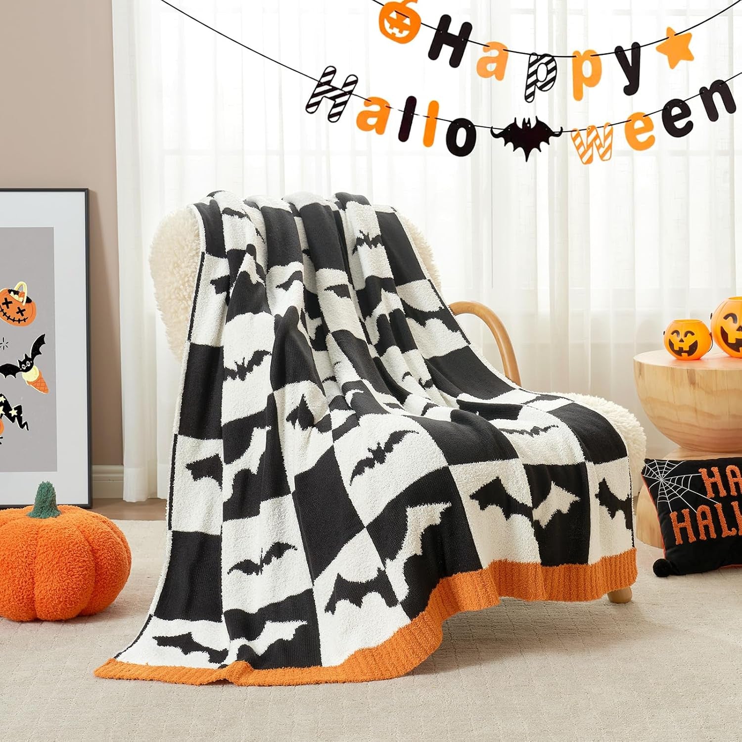 Halloween Bat blanket top