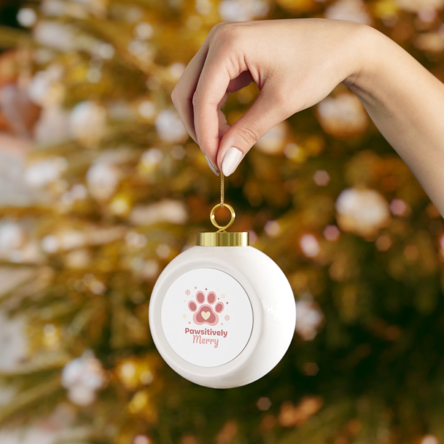 Christmas Ball Ornament - Pawsitively Merry Pet Holiday Design