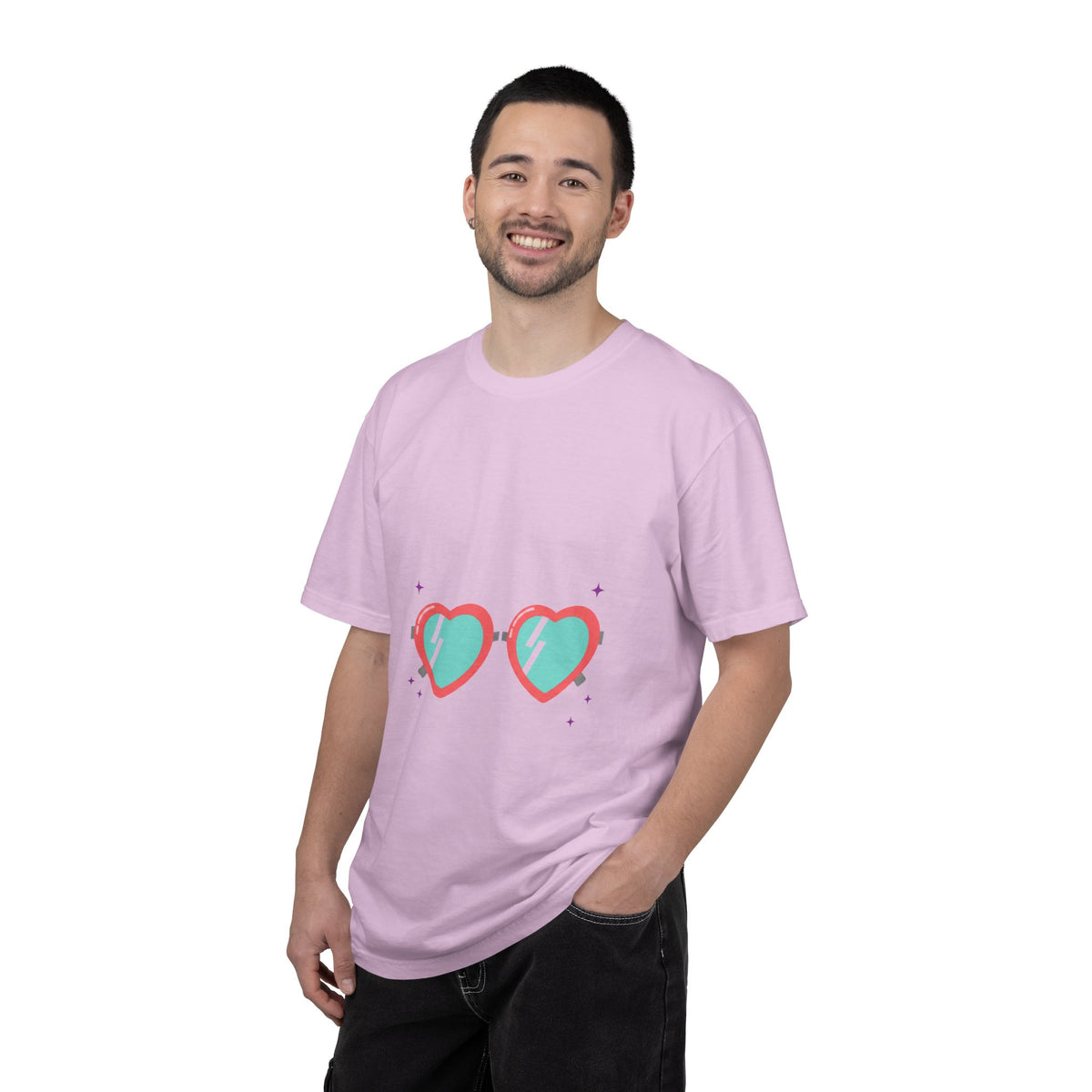Heart-Shaped Sunglasses Graphic | Unisex Garment-Dyed Tee, Soft Cotton | Valentine & Galentine Gift | Y2K Aesthetic