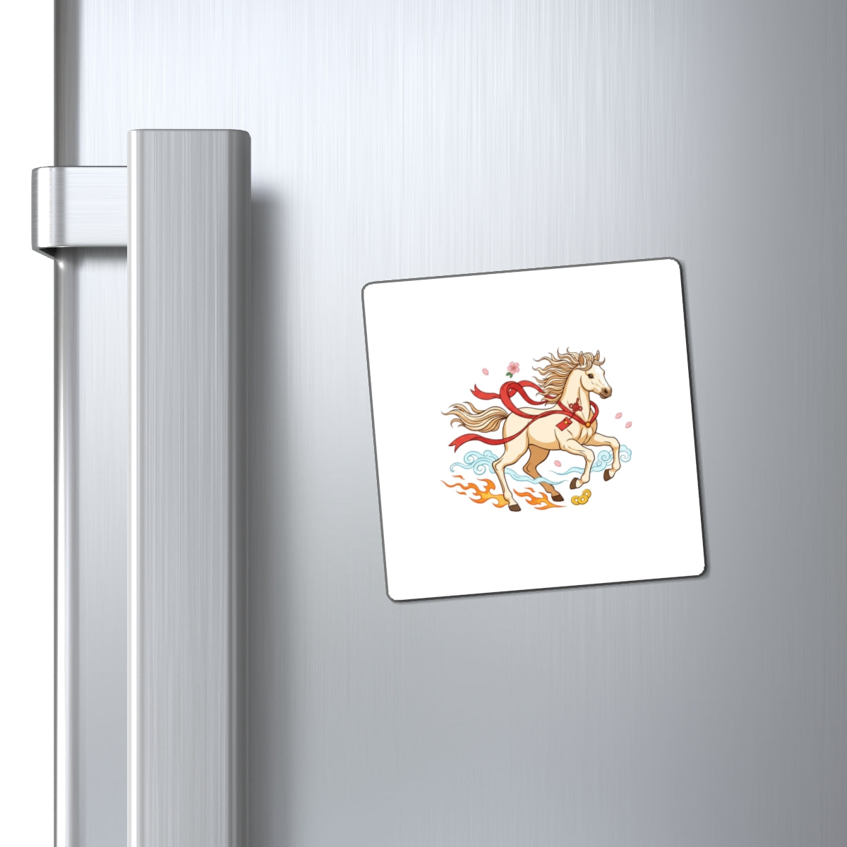 Cute Fire Horse Baby Foal | Sublimation Fridge Magnet Set | Lunar New Year 2026 Family Gift | Kawaii Paper-Cut Style