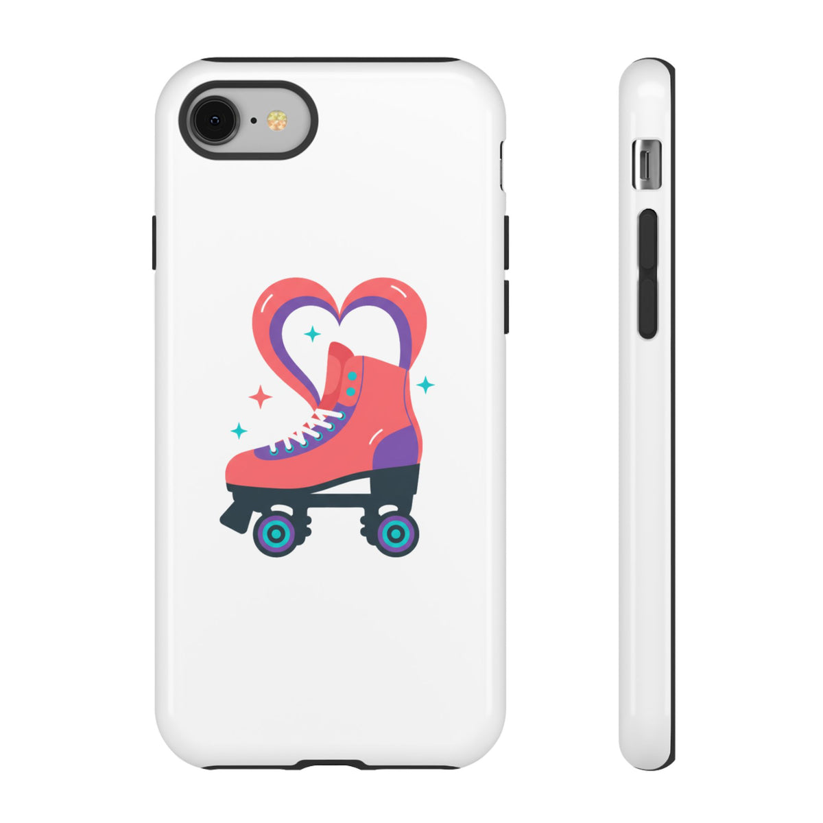 Roller Skate Heart Y2K Art | iPhone 17 Slim Glossy Case Protective | Valentine & Galentine Gift for Her | Cute Retro Aesthetic