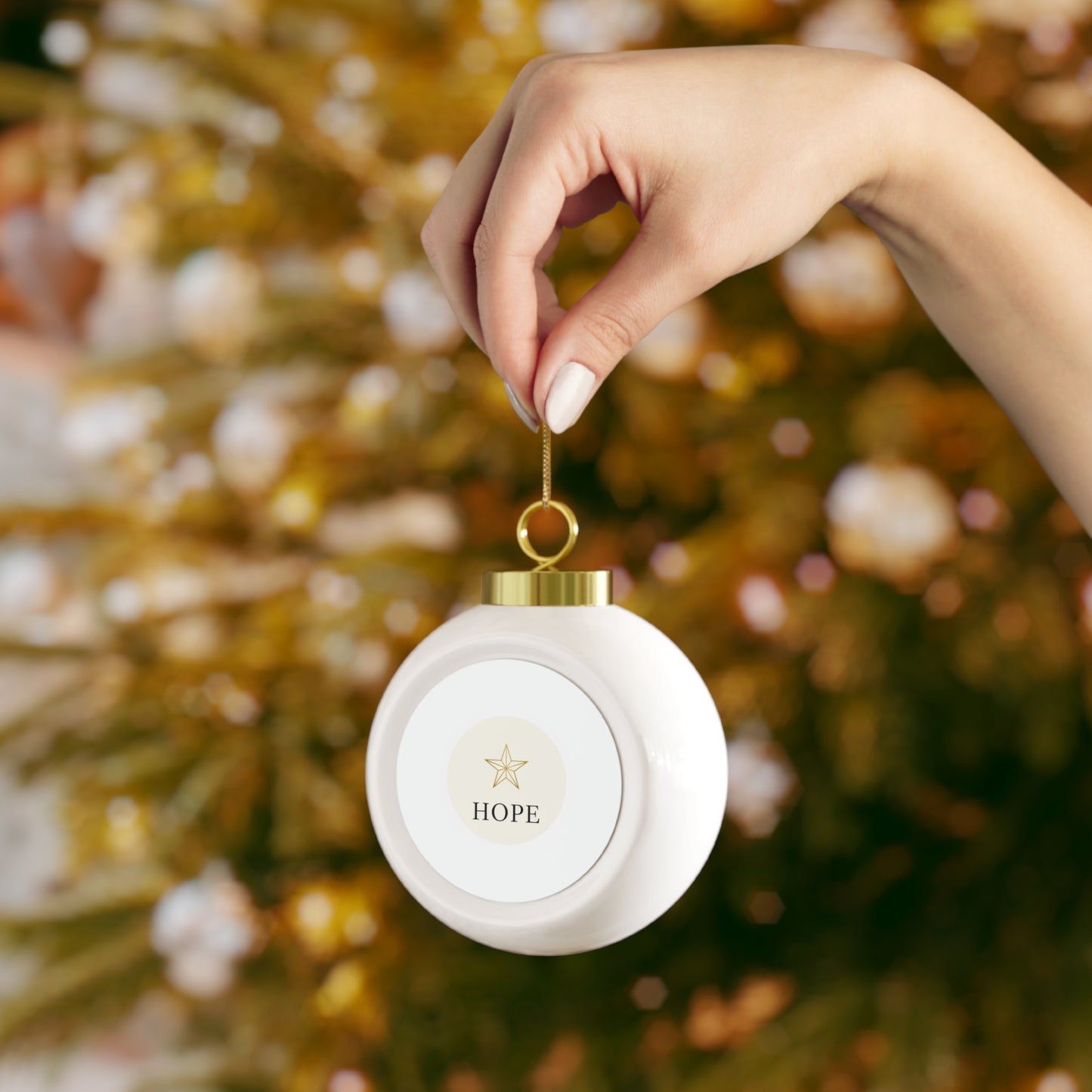 Christmas Ball Ornament – Hope Ceramic Holiday Ornament