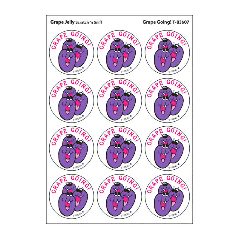 Grape Going!/Grape Jelly Scented Stickers, Pack of 24