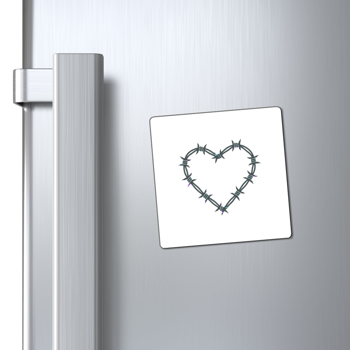 Barbed Wire Heart Magnet | Sublimation Fridge Magnet Decor | Valentine & Galentine Gift for Gen Z | Y2K Tough Girl Pink-Black