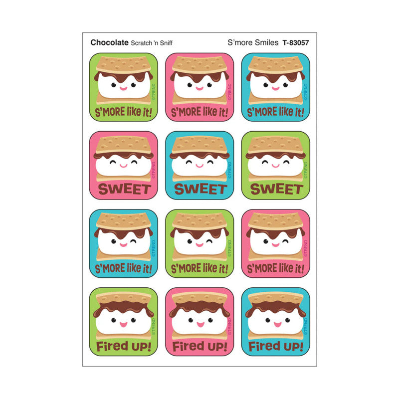 S'more Smiles, Chocolate Scent Scratch 'n Sniff Stinky Stickers®, Pack of 48