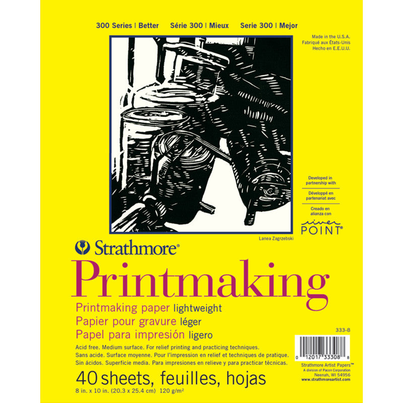 300 Series Printmaking Pad, Glue Binding, 40 Sheet, 8x10 inch, 1 Count