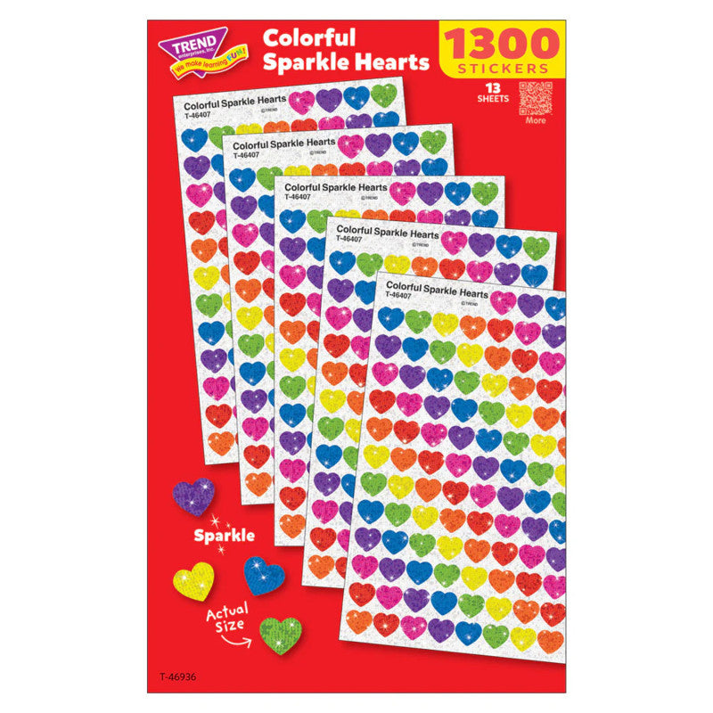 Colorful Sparkle Hearts Value Pack, Pack of 1300