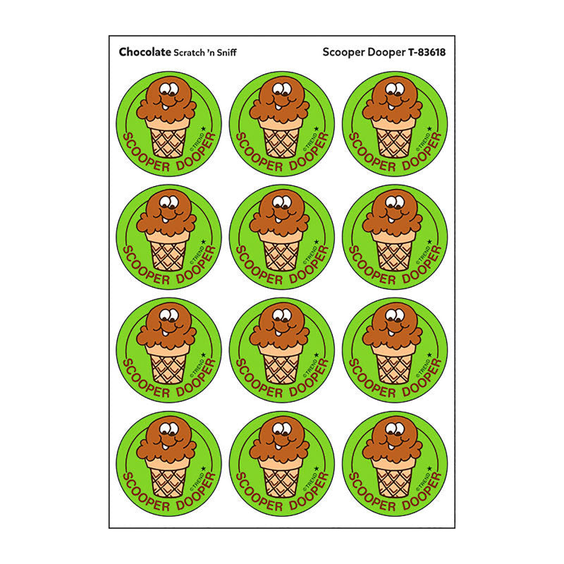 Scooper Dooper/Chocolate Scented Stickers, Pack of 24