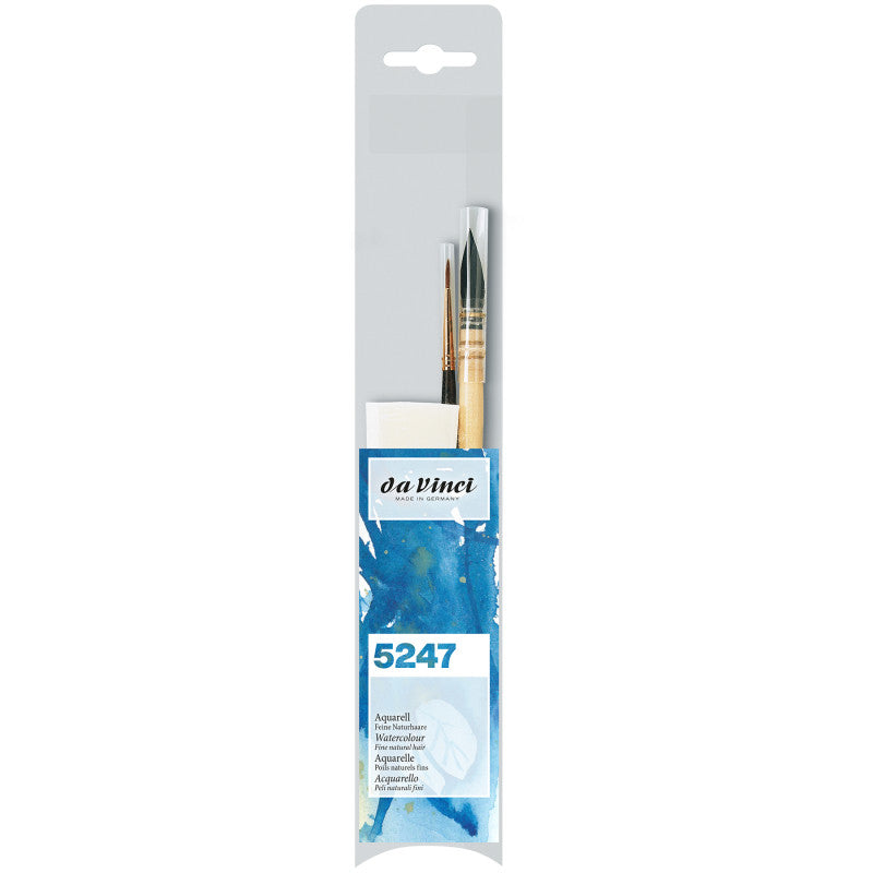 PETIT GRIS PUR & HARBIN KOLINSKY Wash and Detail Paint Brush Set, Natural Fibers, Watercolor, Assorted, 2 Brush Set with Soap