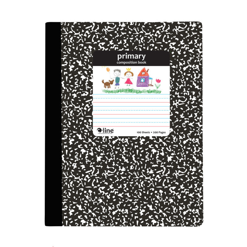 Composition Notebook, Primary Ruled, Black Marble
