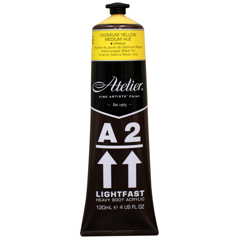 A2 Heavy Body Lightfast Artist Acrylic, 4 oz., Cadmium Yellow Medium Hue