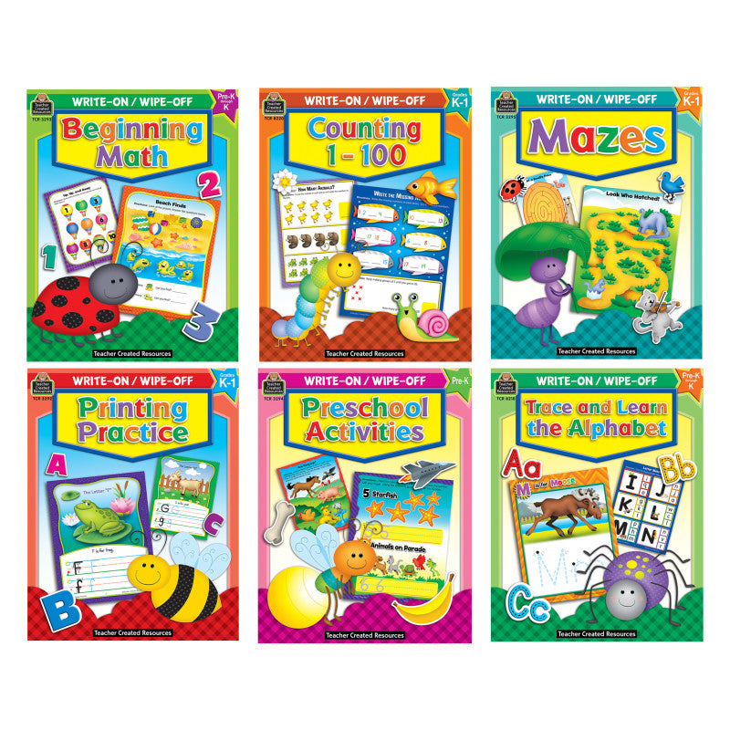 Ultimate Early Learning Write & Wipe Activity Book Kit – Math, Reading, Writing, and Puzzles