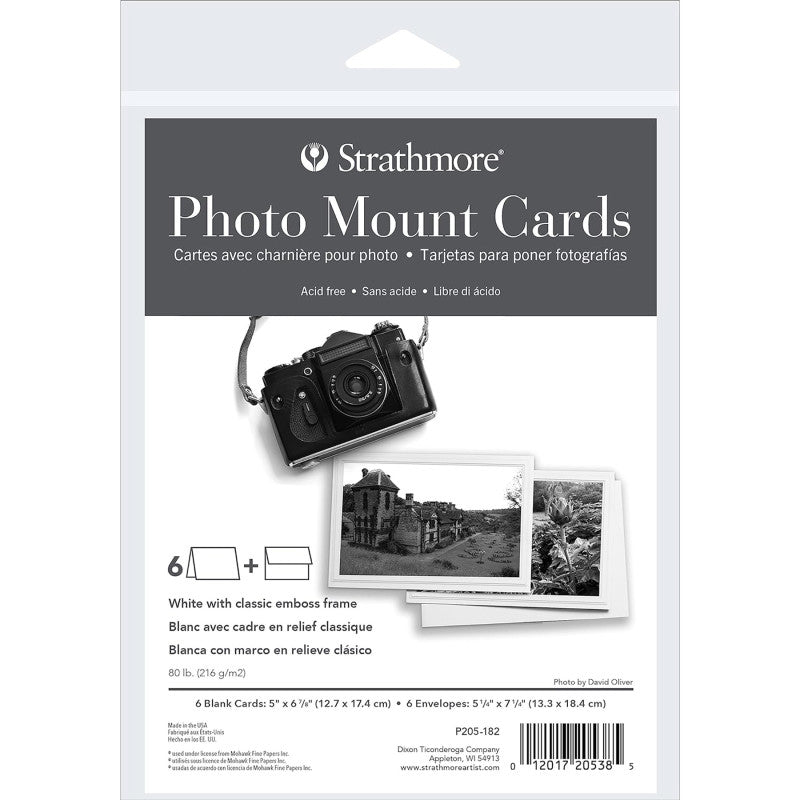Photo Mount Cards & Envelopes, Classic Embossed Border, Full Size, 5x6.875 inch, 6 Pack