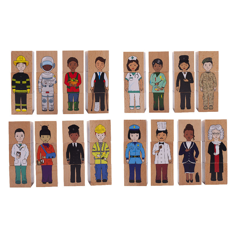 Career Mix 'N’ Match Wooden Blocks