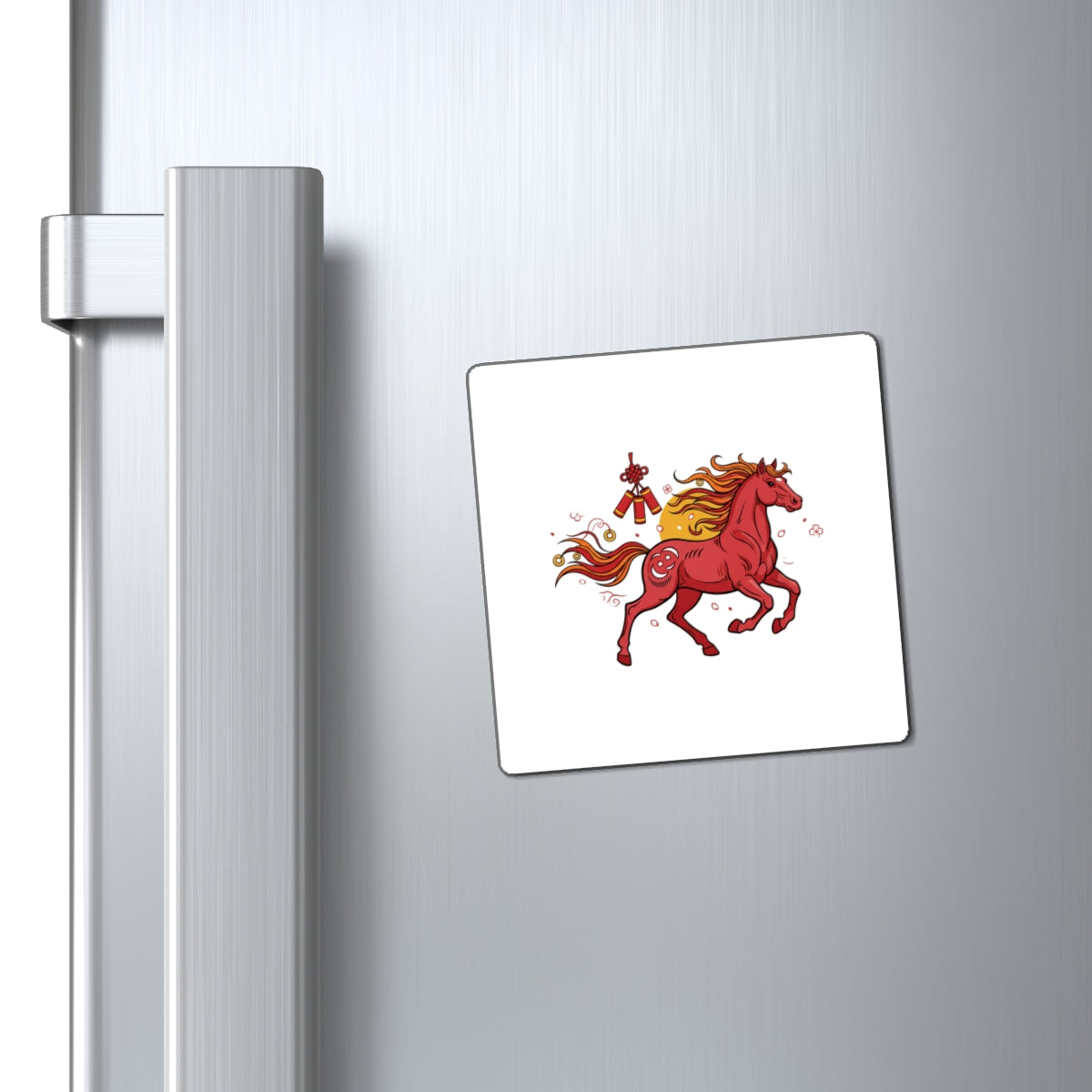 Firecracker Horse Lunar New Year | Decorative Fridge Magnets Set | CNY 2026 Family & Teacher Gift | Paper Cut Style