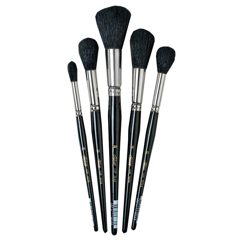 Silver Mops Round Black, 5 Brushes