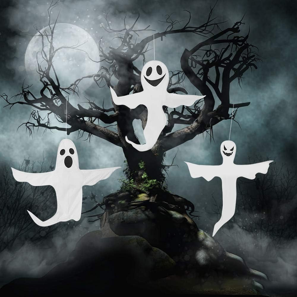 Peek a Boo Hanging Ghost 50" X 53" Large Spooky Outdoor Decoration for Halloween Party Lawn Patio Haunted House Props Supply