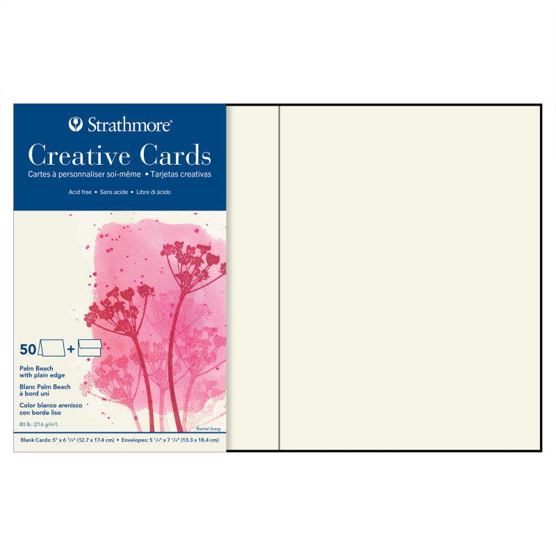 Creative Cards & Envelopes, Palm Beach with Plain Edge, Full Size, 5x6.875 inch, Pack of 50