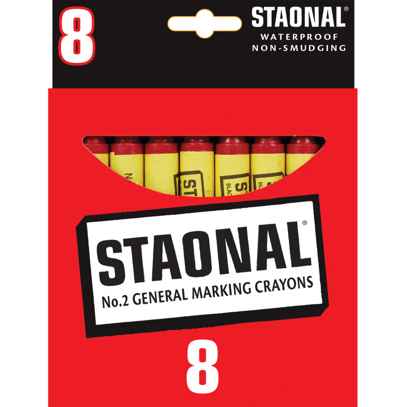 Staonal® Marking Crayons, Red, 8 Count