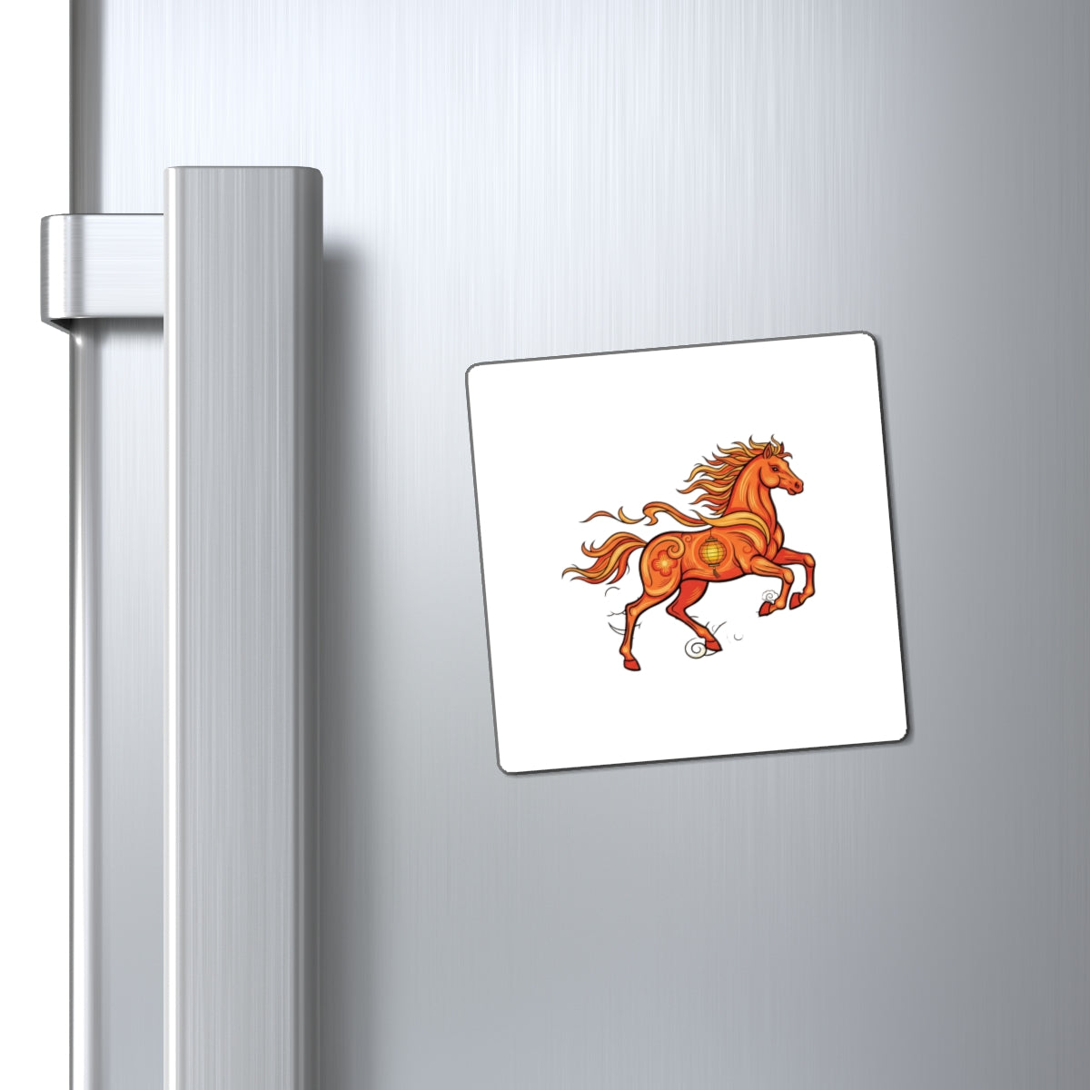 Neon Horse Lantern Magnet | Fire Horse Lunar New Year 2026 Fridge Decor | CNY Family Gift, Teacher | Modern Folk Art