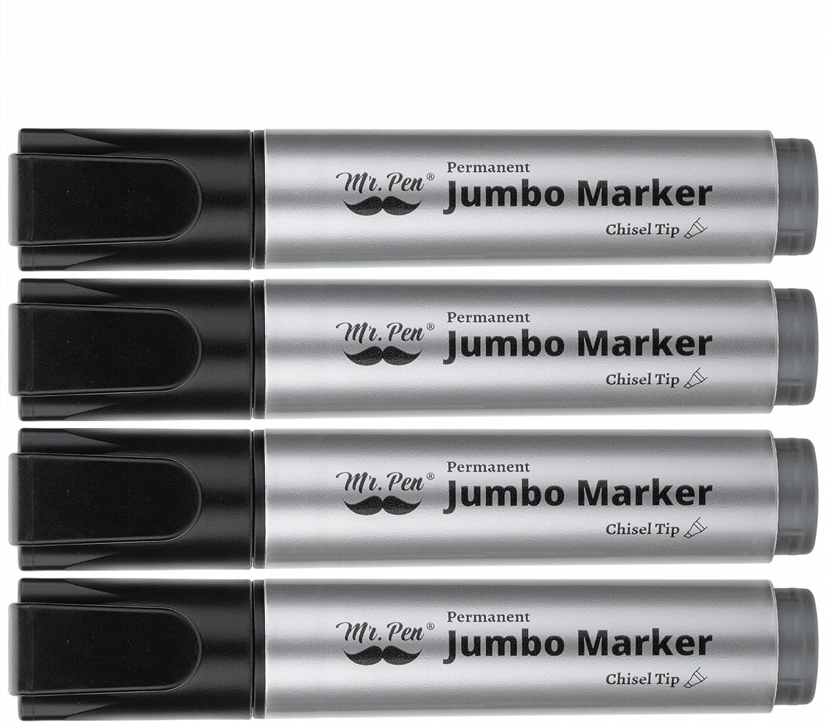- Jumbo Permanent Markers, 4 Pack, Chisel Tip, Black Markers Permanent, Permanent Markers Black Markers, Thick Permanent Marker, Thick Markers, Jumbo Markers, Large Markers, Wide Tip Markers