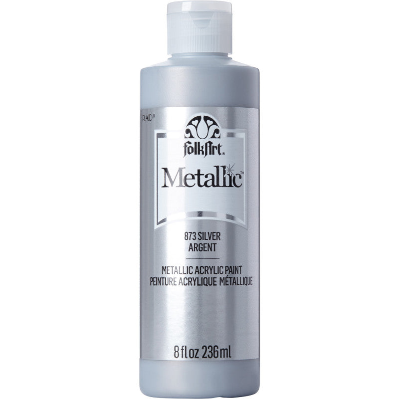 Acrylic Paint Metallic, 8oz., Silver