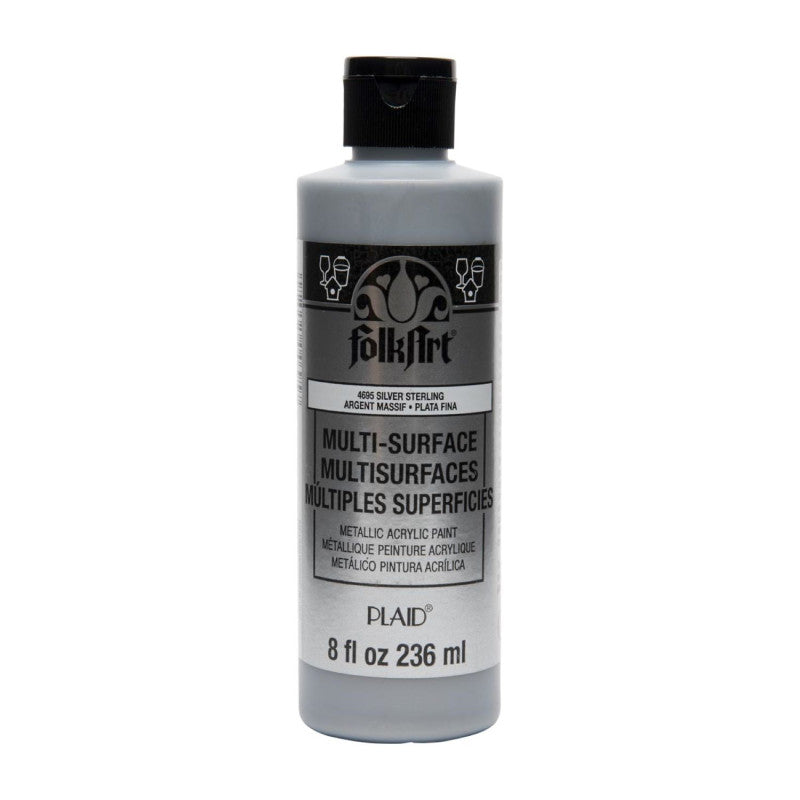 Acrylic Paint Metallic, 8oz., Silver Sterling