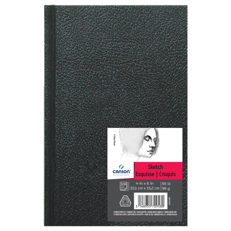 Artist Series Sketch Art Book, Black Cover, Hardbound, 108 Sheet, 4x6 inch, 1 Count