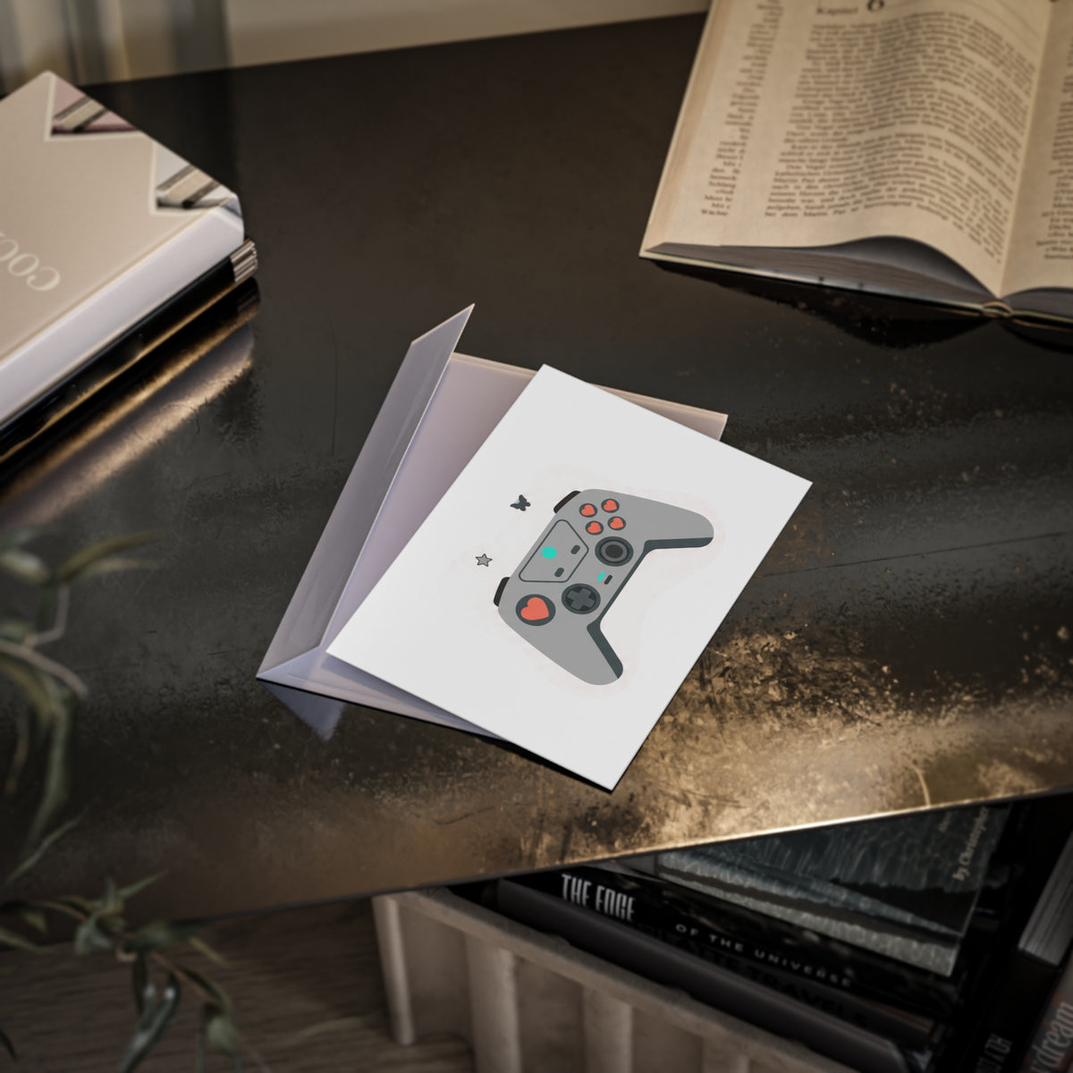 Game Controller Hearts | Valentine Greeting Card + Postcard | Gamer Love, Galentine & Friend Gift | Pastel Y2K Aesthetic