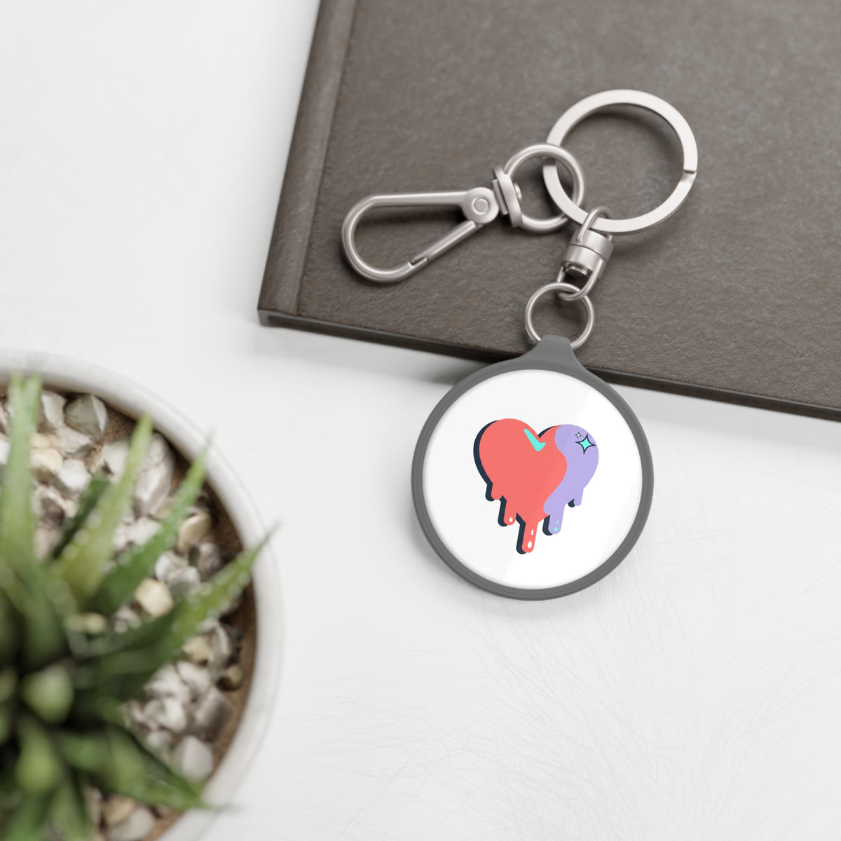 Melting Heart Drip Gradient | Keyring Tag for Bags & Keys | Valentine & Galentine Gift for Her | Y2K Aesthetic