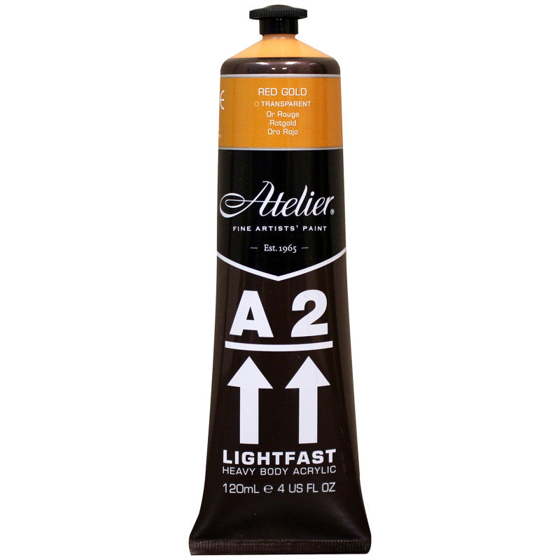 A2 Heavy Body Lightfast Artist Acrylic, 4 oz., Red Gold