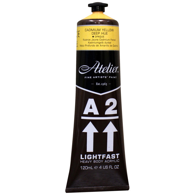 A2 Heavy Body Lightfast Artist Acrylic, 4 oz., Cadmium Yellow Deep Hue