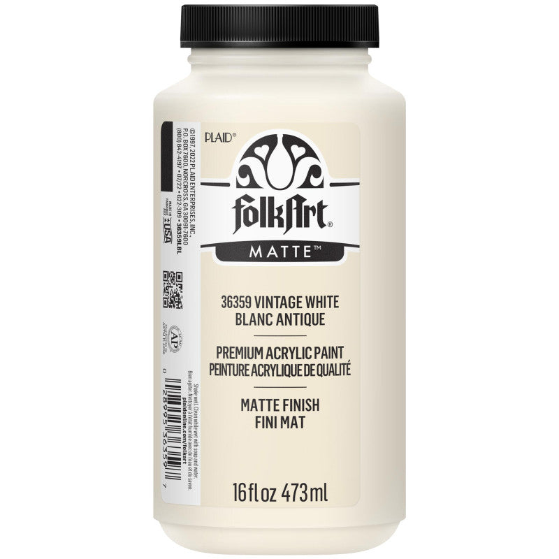 Acrylic Paint Matte, 16oz., Vintage White